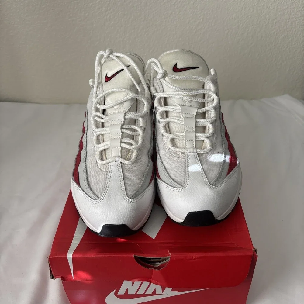 Nike Air Max 95 Essential White‎ Varsity Red Size 13 black Swoosh